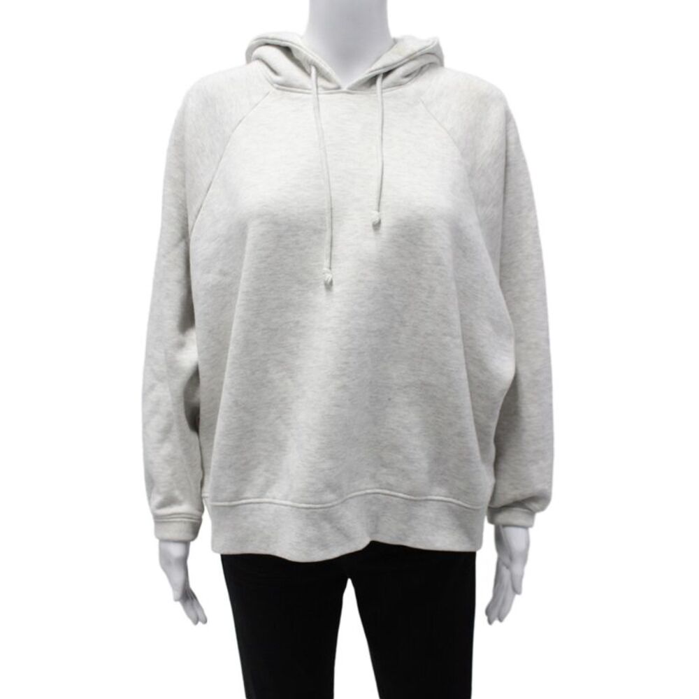 Zara Women Pullover Hoodie Gray Cotton Drawstring Crew Neck Long Sleeve Size S